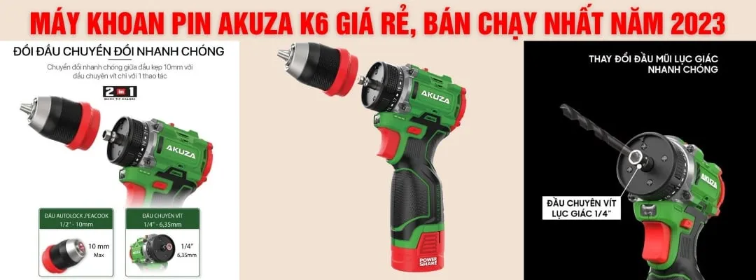 Máy khoan pin Akuza K6 giá rẻ, bán chạy nhất năm 2023 !