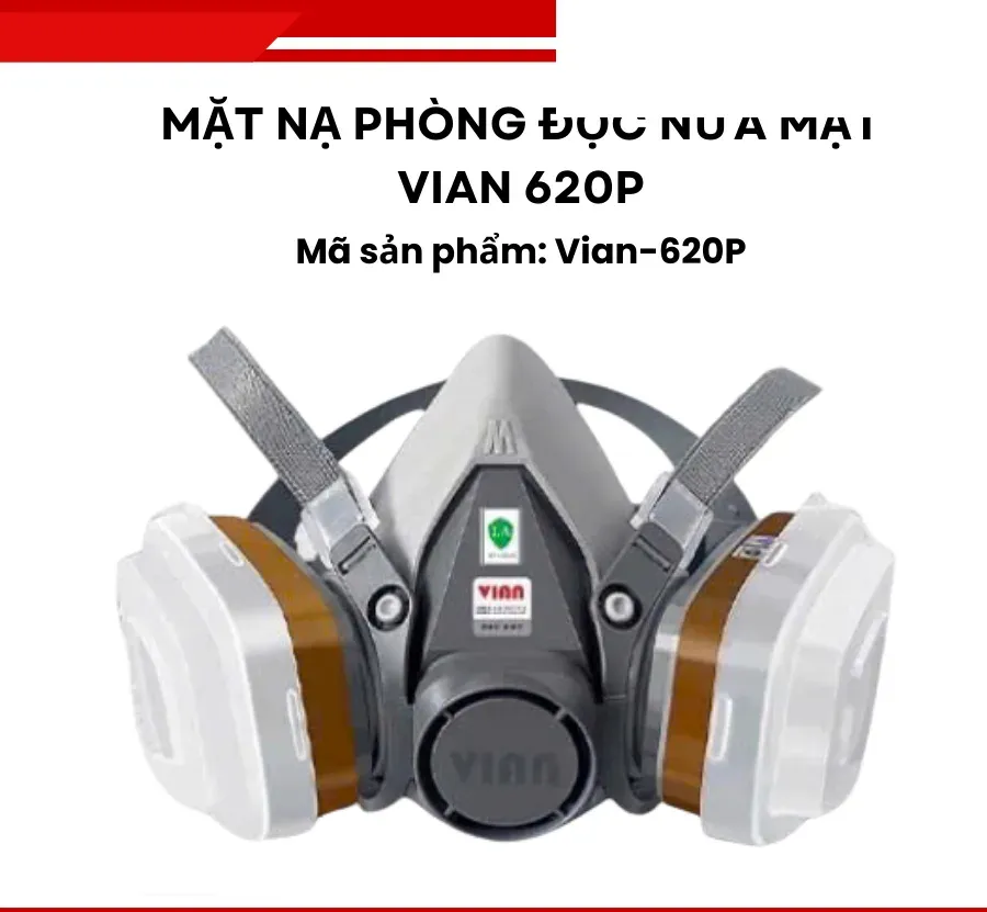 Mặt nạ chống độc nửa mặt Vian 620P
