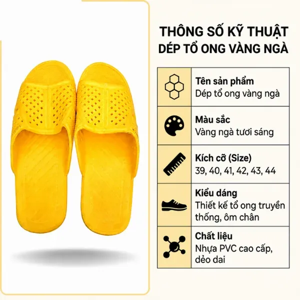 Dép tổ ong vàng ngà