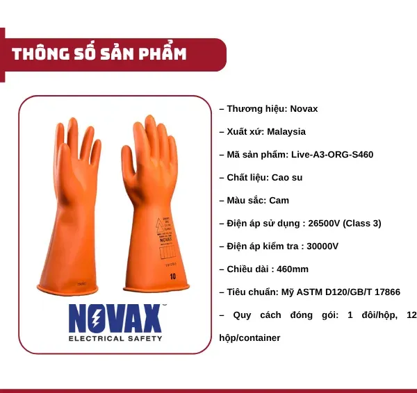 Găng tay cách điện Novax Class 3 26500V
