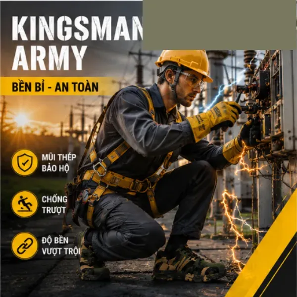 Giày Bảo Hộ Kingsman Army Chống Trượt Chính Hãng