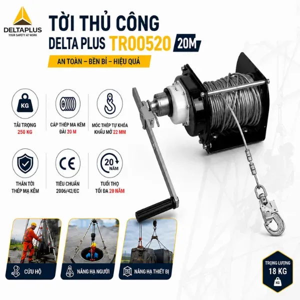 Tời Thủ Công Delta Plus TR00520 20M