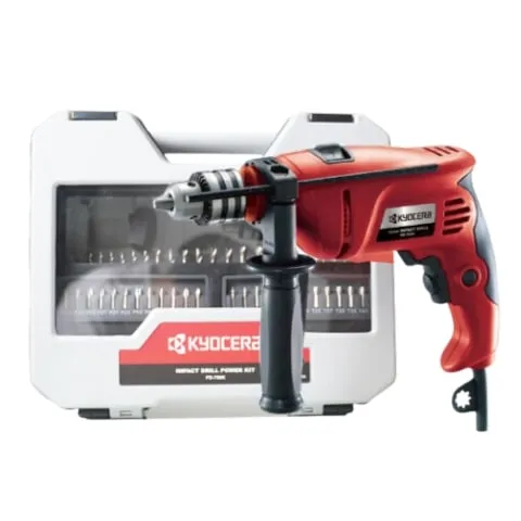 Máy khoan cầm tay Kyocera PD-750K Công suất 750W Chức năng khoan đảo chiều, giúp tháo các mũi khoan bị kẹt hoặc xoắn.