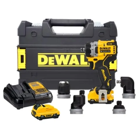 Máy khoan pin đa năng Dewalt DCD703D2-B1 Đi kèm 4 đầu chức năng có thể thay thế nhanh