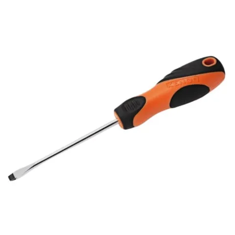 Tua vít dẹp bằng thép Cr-V tay cầm bọc cao su 8*1.6*200mm Kendo-20117