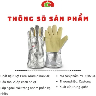 Găng tay chịu nhiệt 500 độ Castong YERR15-34 tráng nhôm