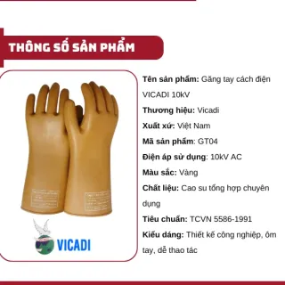 Găng tay cách điện VICADI 10kV