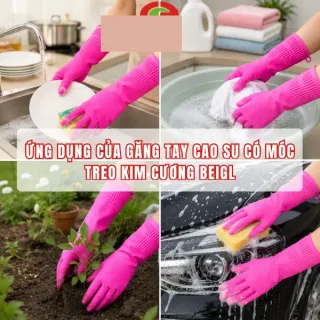 Găng Tay Cao Su Có Móc Treo Kim Cương BEIGL