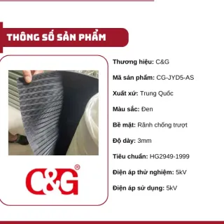 Thảm cách điện CG-JYD 5kV mặt rãnh