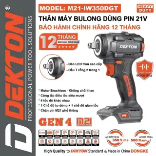 Máy Siết Bulong Pin Dekton M21-IW350DGT