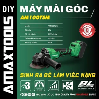 Máy Mài Góc Pin Phổ Thông 21V Amaxtools 100mm AM100TSM BH Chính Hãng 8 Tháng