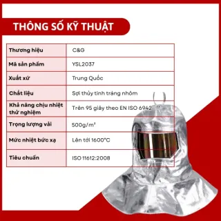 Mũ trùm đầu chịu nhiệt 1600 độ C 4HV