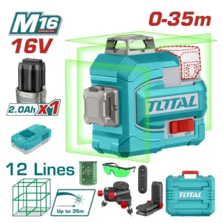 Máy cân bằng tia laser xanh 3D dùng pin 16V Total TLL301201