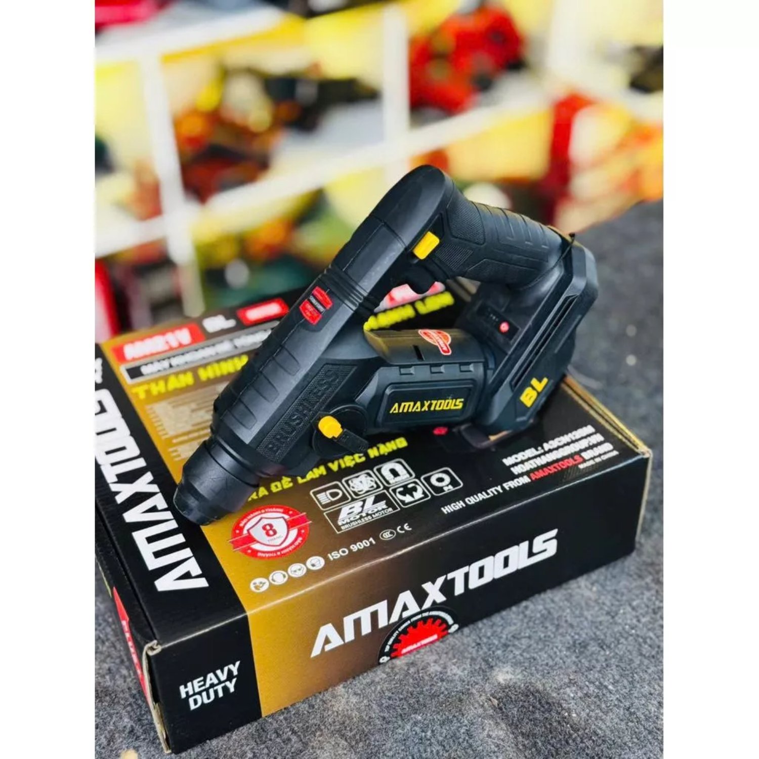 Máy Khoan Đục Bê Tông AMAXTOOLS A3CN12SM PLUS+, Lực Đập 1.7J, Động Cơ Không Chổi Than 1