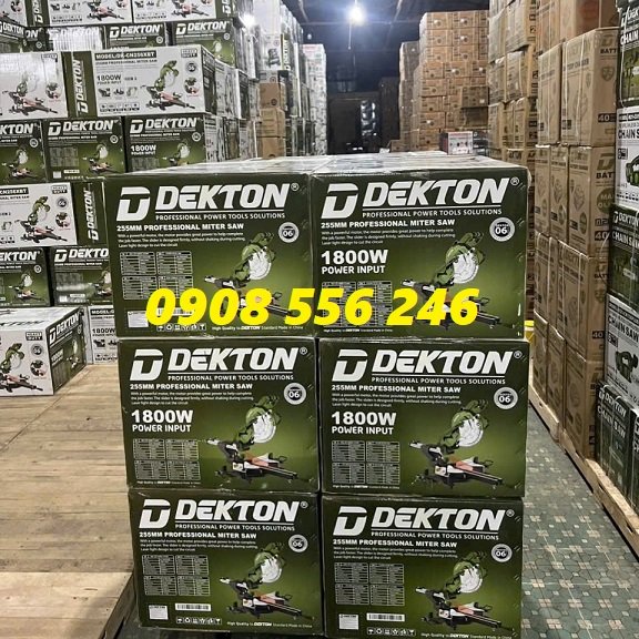 Máy cắt nhôm trượt dekton dk-cn256xbt lưỡi 255mm